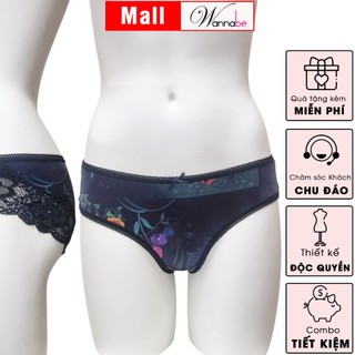 Quần lót nữ WANNABE QLL16 quần chíp thun lạnh phối ren mông nâng tầm phong cách