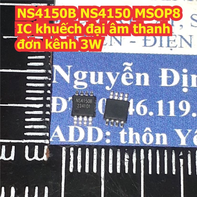 5 con NS4150B NS4150 NS4150C MSOP8 / SOP8 IC khuếch đại âm thanh đơn kênh 3W kde1664