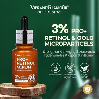 VIBRANT GLAMOUR 3% Retinol PRO Essence 3X Peptide + 5X Ceramide Chống lão hóa, Xóa nếp nhăn, Làm trắng da 30ml