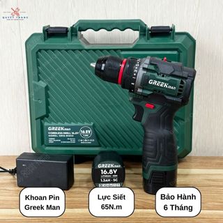 Máy Khoan Pin GreeK Man 16,8 Động Cơ Không Chổi Than  Pin 4 cell Đầy Đủ Đồ Nghề  Điện Máy Quyết Trang