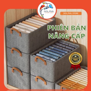 【HÀNG ĐẸP】Hộp Đựng Quần Áo Khung Thép Cao Cấp Rửa Nước Được Dol.phil Store Hộp Khung To Chắc Chắn Có Tấm Lót Đáy