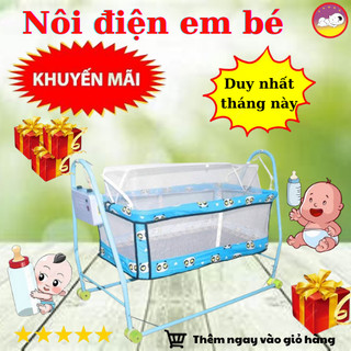 Nôi điện cho bé Nôi điện võng xếp tự động 2 trong 1 Quang Hưng