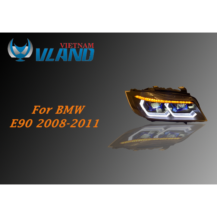 Đèn pha cho BMW E90 2008-2011 mẫu BMW lên form 2023 với 2 gương cầu led (1 bộ = 2 cái).