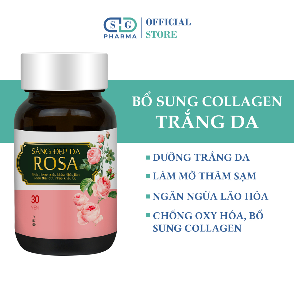 [Date 11/25] Viên Uống Rosa sáng mịn da tinh dầu hoa anh thảo đẹp da chống lão hóa