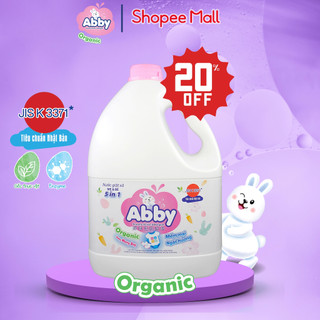 (New) Nước giặt xả ABBY Organic hương Merry Day (Hồng) 3000ml dành cho bé an toàn thơm dịu nhẹ