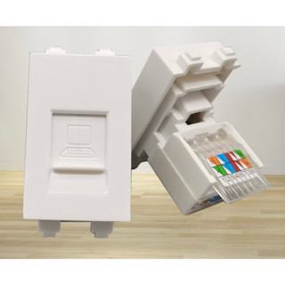 Ổ cắm nhân mạng cat6, thoại cat3 nắp âm tường, âm sàn ,Hạt mạng âm tường cat6 dùng cho mặt panasonic wide