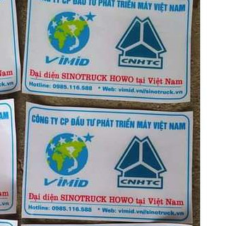 Tem bộ Vimid dán xe tải ben howo 371,380 (sl:2 tem)