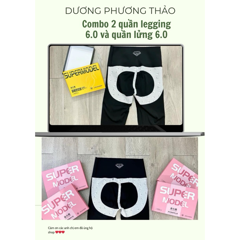 combo 1 quần legging đúc su kim cương lửng và 1 quần dài 6.0