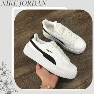 Giày puma đạp gót nữ, giày sục nữ puma màu đen trắng đế nâu phong cách thể thao full box bill