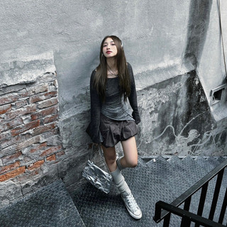 SET áo len croptop phối áo yếm cực xinh