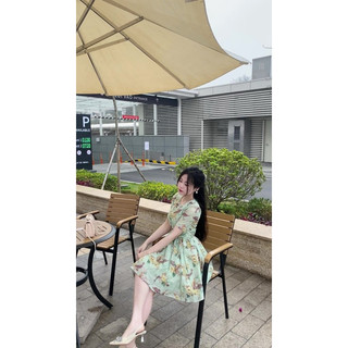 Váy Hoa Ngắn Tay Dáng Xoè Siêu Hách Dáng Hách Tuổi