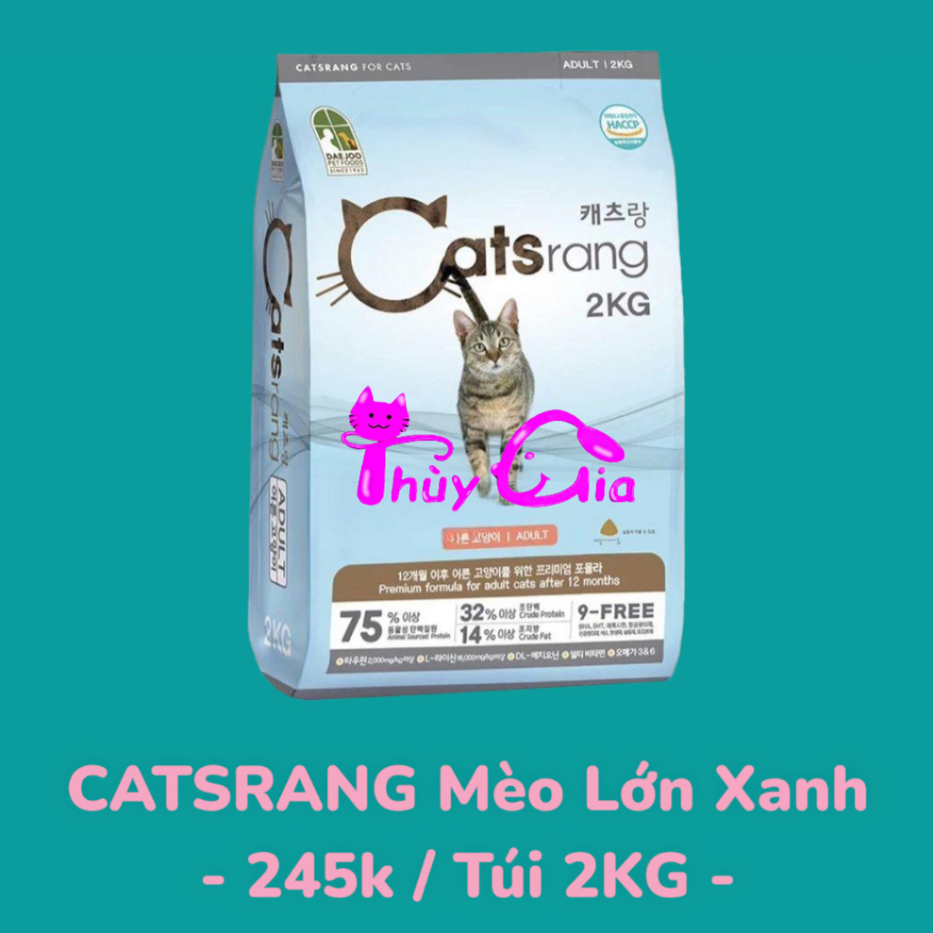 CATSRANG ADULT TÚI 2KG - Thức ăn hạt Cho Mèo Trưởng Thành nhập khẩu Hàn Quốc