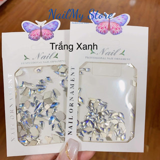 Đá khối chân bằng mix size, đá trang trí móng, phụ kiện nail