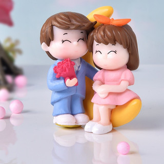 Tiểu Cảnh Bể Cá Mini Cặp Đôi Yêu Nhau Siêu Đáng Yêu, Mô Hình Trang Trí Chậu Sen Đá, Xương Rồng