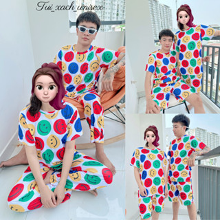 [SIÊU❤️RẺ] Đồ bộ nam nữ In hình MẶT CƯỜI Sét ngắn bặn hè bộ áo quần dài thu đông tay ngắn chất thun lạnh <100kg - SL