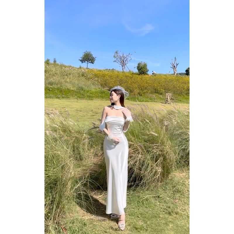 Đầm Lụa Dự Tiệc Dáng Dài Trễ Vai Sang Chảnh - Váy Jessica  Dress (Có Mút) | BigBuy360 - bigbuy360.vn
