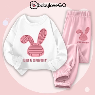 Bộ thu đông dài tay cho bé gái BabyloveGO 2026 đồ bộ cho bé chất thun cotton mềm mịn thoáng mát BDRB33