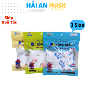  Khẩu trang 5d cho bé in hình Hải An Mask đủ các size vải mềm mịn