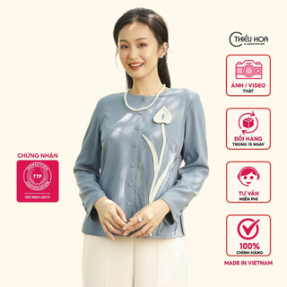 Áo Nữ Trung Niên Thiết Kế hoạ tiết cực đẹp, chất liệu cao cấp sang trọng Thương hiệu Thiều Hoa AD3Y0322