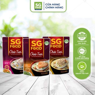 Lốc 32 - Combo 3 Cháo Tươi Sài Gòn Food 240g (Sườn Non, Lươn, Cá Lóc)