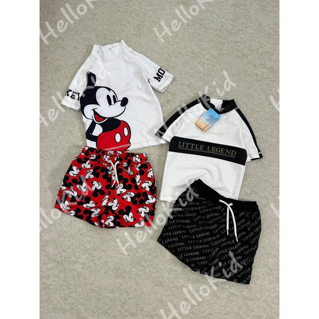 B96 - Bộ bơi Mickey quần đỏ Nxt Uk