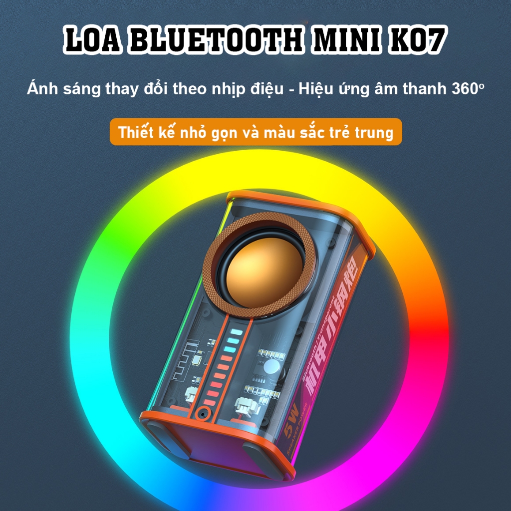 Loa bluetooth mini K07,âm thanh đa chiều - D1476