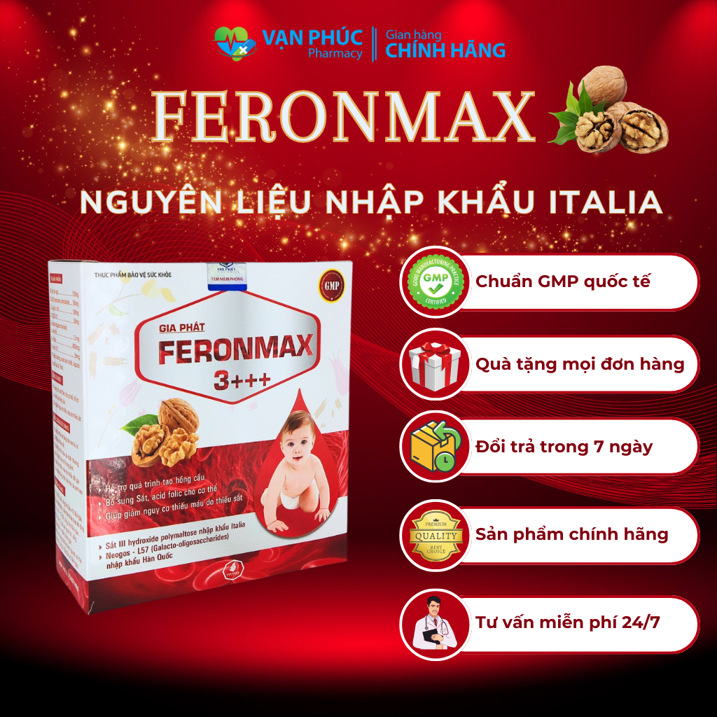 Sắt Cho Bé Và Bà Bầu FERONMAX Bổ Sung Sắt Hữu Cơ Và Acid Folic Hỗ Trợ Quá