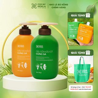Dầu gội thảo dược gừng sả Nhà Lá Chính Hãng, Dầu gội xả kích thích mọc tóc giảm gãy rụng khô xơ 550g Cỏ Cây Hoa Lá