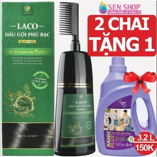 Dầu gội phủ bạc laco chính hãng nhuộm tóc thảo dược thuốc nhuộm tóc phủ bạc nhuộm đen tóc từ nấm linh chi thảo dược quý