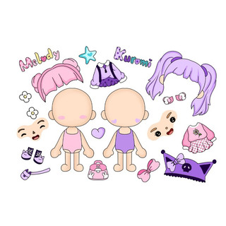Đồ chơi búp bê Kuromi Melody - Búp bê giấy Pighandmade