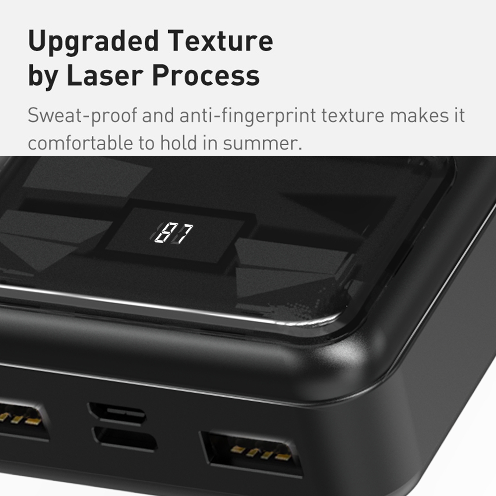 Sạc dự phòng 20000mah sạc nhanh 22.5W có dây type c LN 2 ouput usb 2 input type c/micro JUYUPU