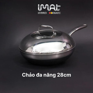   Hỏa Tốc HN - HCM  Chảo Xào Đa Năng Sâu Lòng IMat Hybrid Blackcube 28Cm Inox Chống Dính Ceramic Đen 