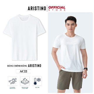 Áo Thun Nam ARISTINO Áo T-Shirt cổ tròn tay ngắn lót trong cotton mềm mịn co giãn 4 chiều thoáng khí thấm hút tốt - AC22