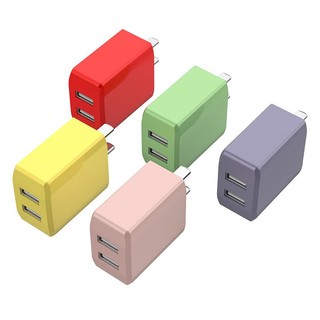 Củ sạc nhanh 5v 2a với 2 cổng usb đầu ra 10w nhiều màu sắc