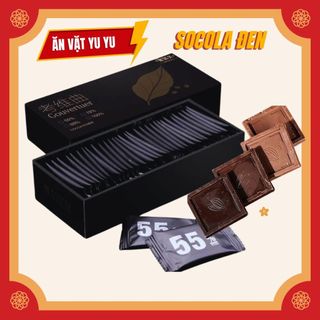 Socola Đen Nguyên Chất 100% Không Đường Ăn Kiêng Hộp 100g 24 chiếc