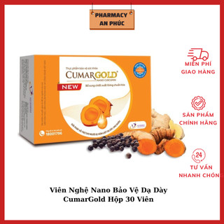 Viên nghệ nano curcumin cumargold new - hỗ trợ viêm loét dạ dày tá tràng, ung bướu-bảo vệ niêm mạc dạ dày hộp 30 viên