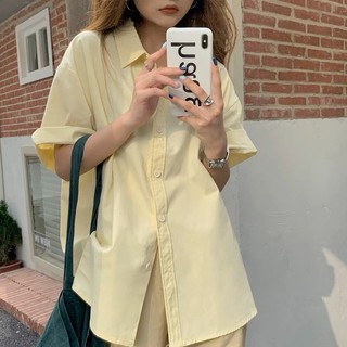 Áo sơ mi nữ cộc tay mùa hè form rộng màu pastel - Retrostyle - SMtroncoctay6472_P6K7