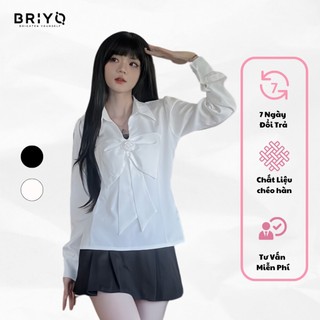 Áo sơ mi nữ trắng sơ mi đẹp chất liệu không nhăn sơ mi áo kiểu đẹp công sở briyo sm12