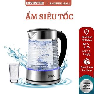 Ấm siêu tốc thủy tinh seka, ấm siêu tốc dung tích 2.2l -vd.store