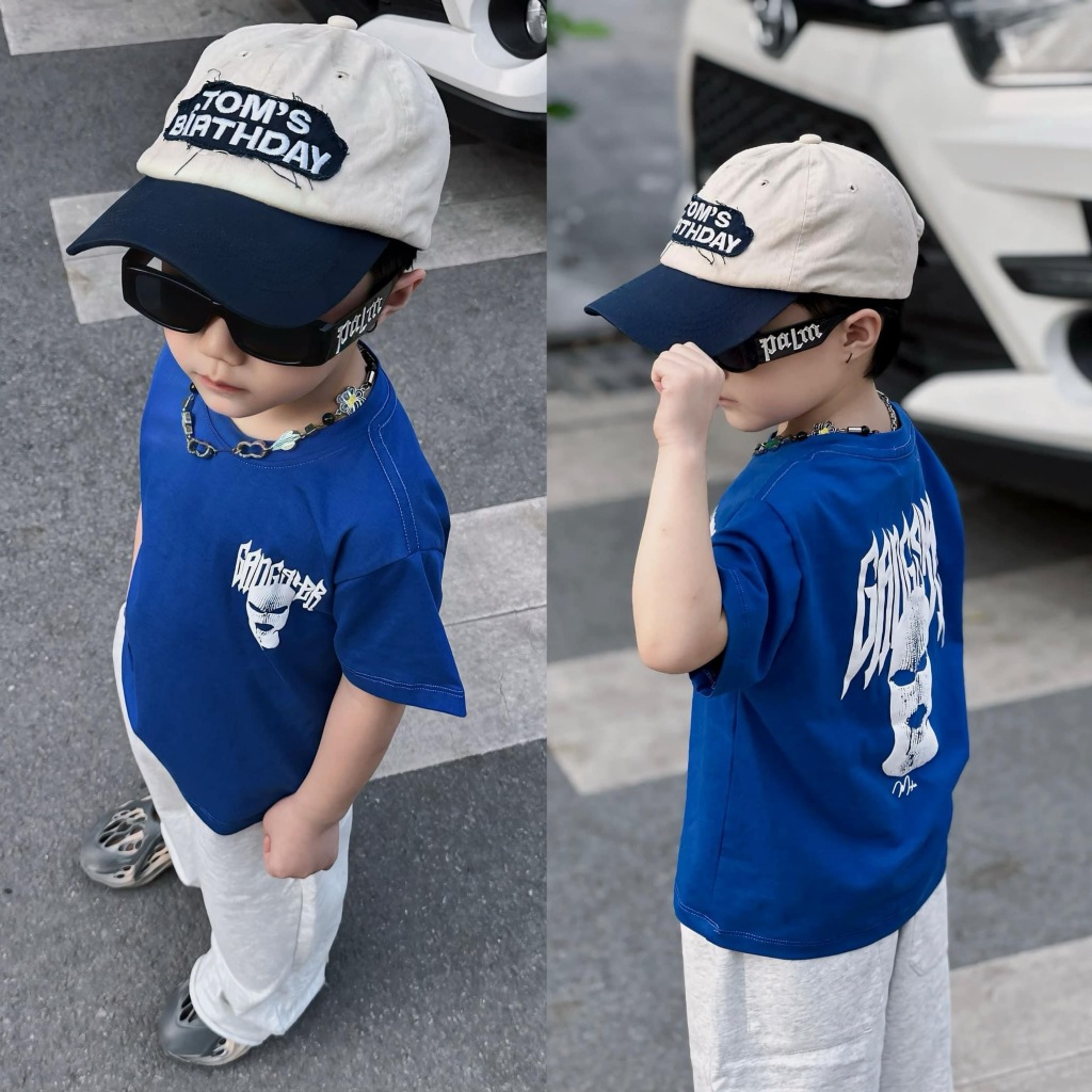 Áo thun cho bé hình mặt nạ GANG, Áo phông cho cả gia đình,bố mẹ, tpkids,[m634]