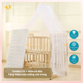 Nôi cũi gỗ cho bé đa chức năng Genmama GM-C105