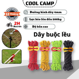 Dây Buộc Lều Cắm Trại Chuyên Dụng Kèm Khóa Tăng Phản Quang, Dây Buộc Sợi Nylon Polypropylen Siêu Bền
