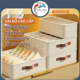Hộp Đựng Quần Áo Tất Vớ Cao Cấp Dol.phil Store Túi Đựng Quần Áo Chia Nhiều Ngăn Họa Tiết Hoa Xinh Xắn Có Lớp Pp Cứng Dày