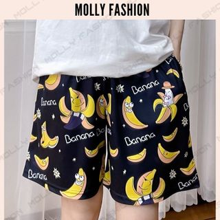 Quần Short hoạt hình Unisex BANANA❤️ Quần đùi nam nữ mặc nhà Freesize 38-80kg Molly Fashion
