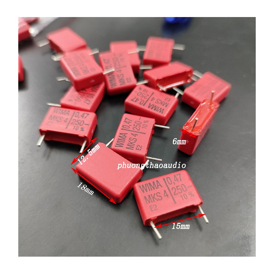 Tụ Wima MKS4 0.47uf 250V, wima 0.47uf250v