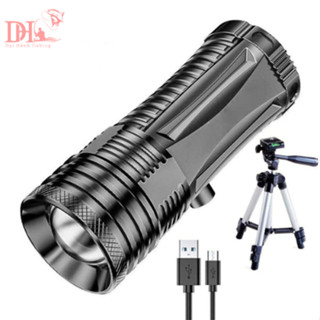 Đèn pin 4 bóng led ánh sáng trắng/ tím/ vàng chống thấm nước kèm giá đỡ tiện dụng, đèn soi phao câu cá, cắm trại PK34