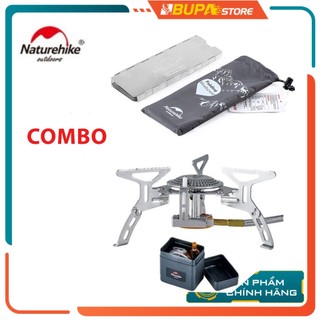 Combo bếp ga mini naturehike nh21rj009 kèm tấm chắn gió 10 miếng