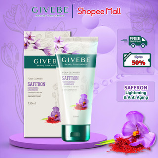 Sữa rửa mặt GIVEBE Saffron 150ml cấp ẩm ngăn mụn dưỡng trắng giảm nếp nhăn ngăn ngừa lão hóa