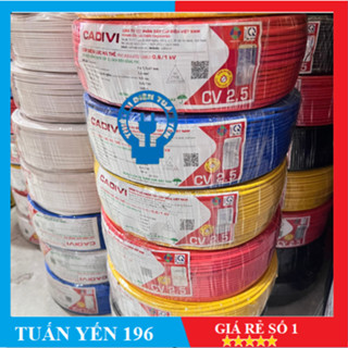 [CHÍNH HÃNG] Dây điện đơn dây cáp điện CV Cadivi CV2.5 cuộn 100m