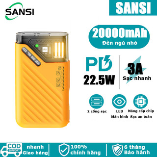 sạc dự phòng 20000mah sạc nhanh 22.5w, 2 cổng sạc, màn hình kỹ thuật số thông minh,Với đèn LED